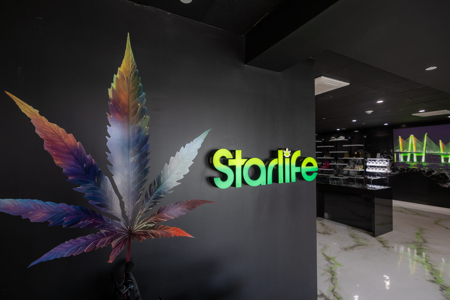 Starlife signature leaf mural